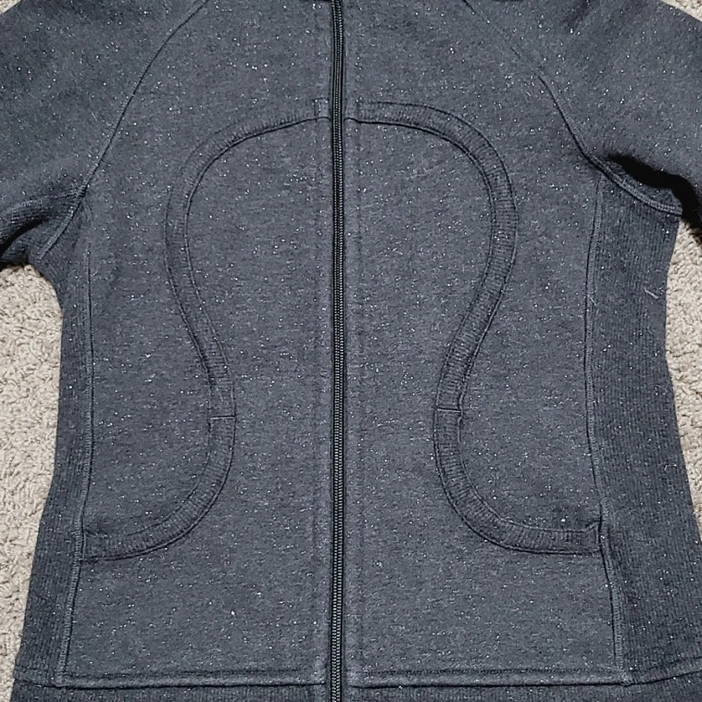 Lululemon Scuba Hoodie Dark gray with silver sparkle Size 4 - Picture 4 of 10